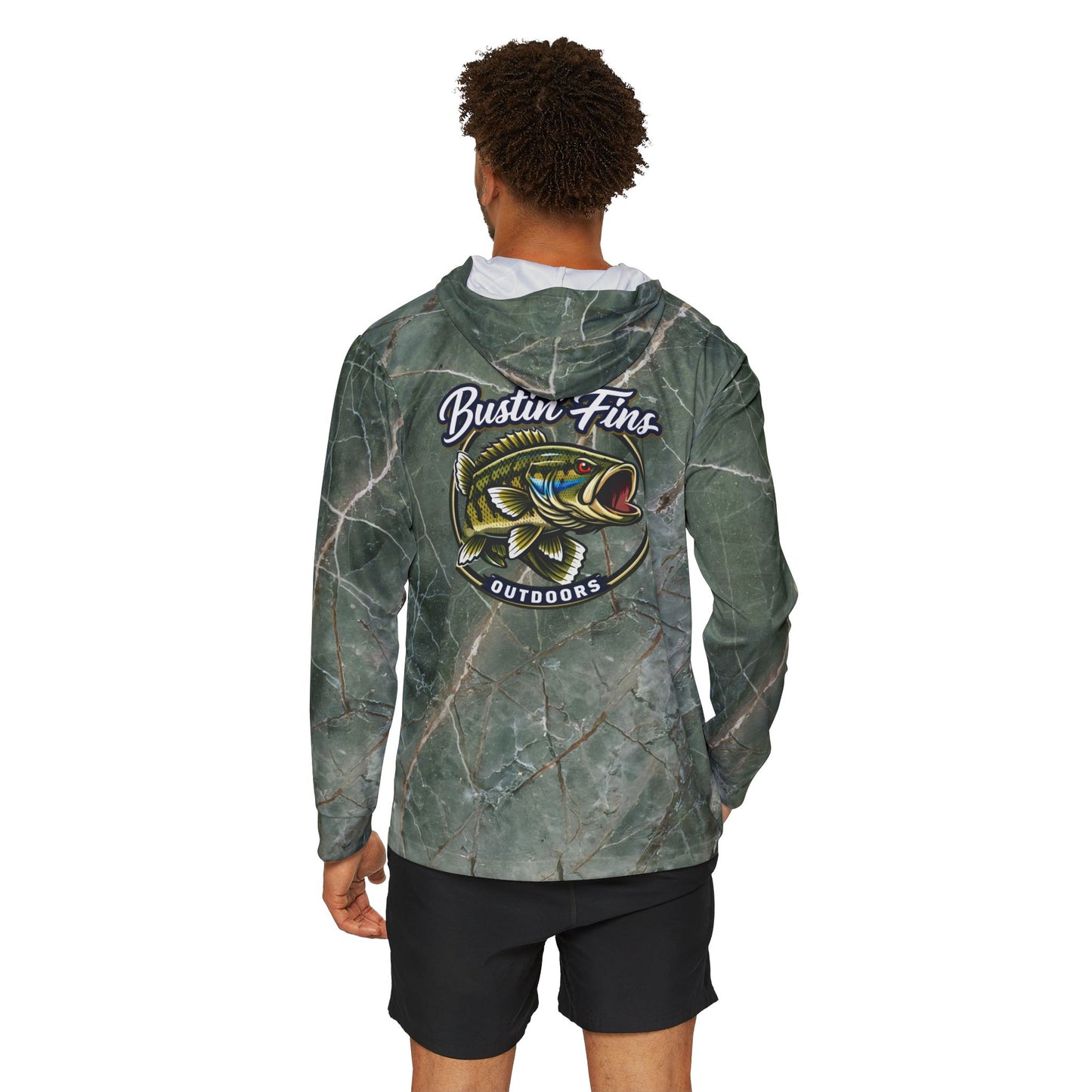 Creek Style™– "Bustin' Fins Outdoors" Fishing Camo Performance Hoodie