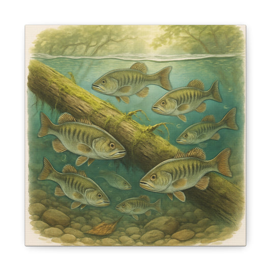 Creek Style™ Underwater Bass Canvas Art Print