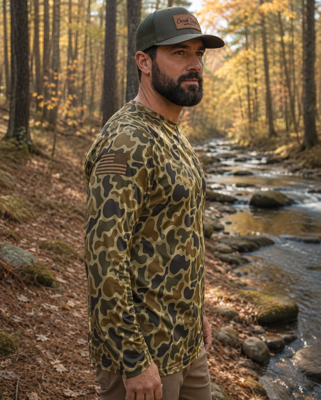 Creek Style™ Men's Camouflage Long Sleeve Shirt