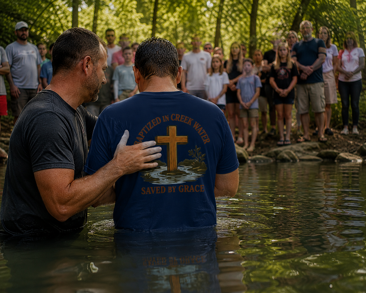 Creek Style™ "Baptized in Creek Water" Pocket T-Shirt