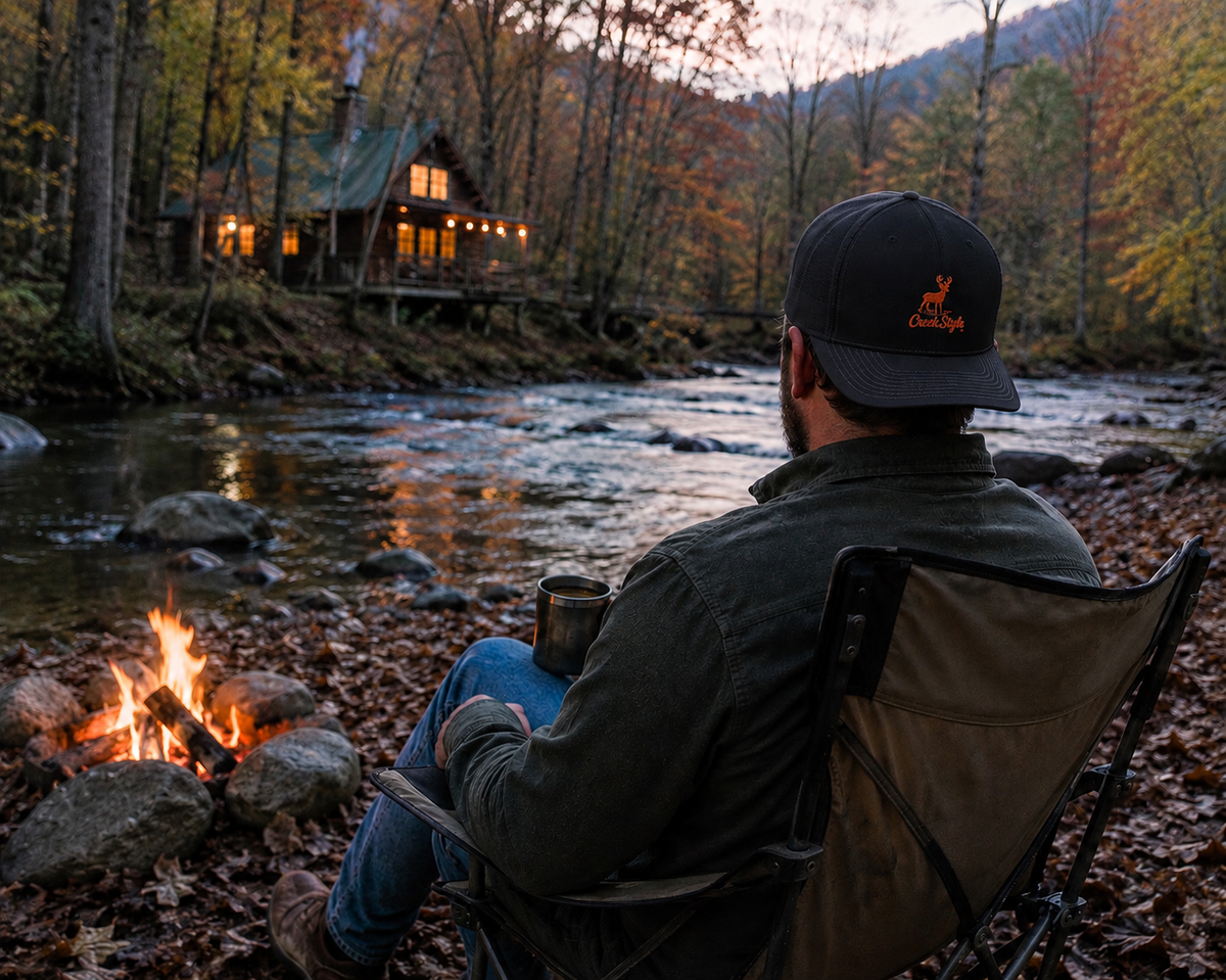 Creek Style™  "Orange Creek Buck"   Embroidered Outdoor Hat