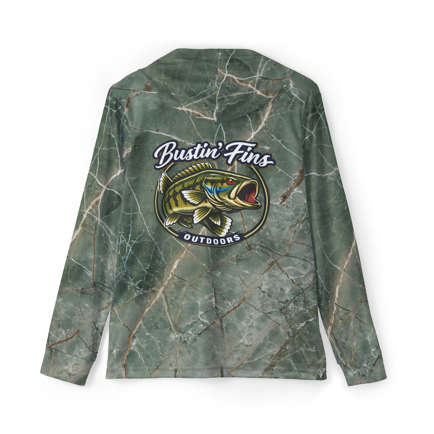 Creek Style™– "Bustin' Fins Outdoors" Fishing Camo Performance Hoodie
