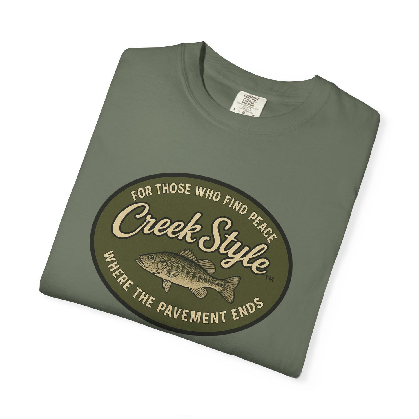 Creek Style™  "Creek Bass Logo" Unisex Garment-Dyed  Soft Vintage Tee