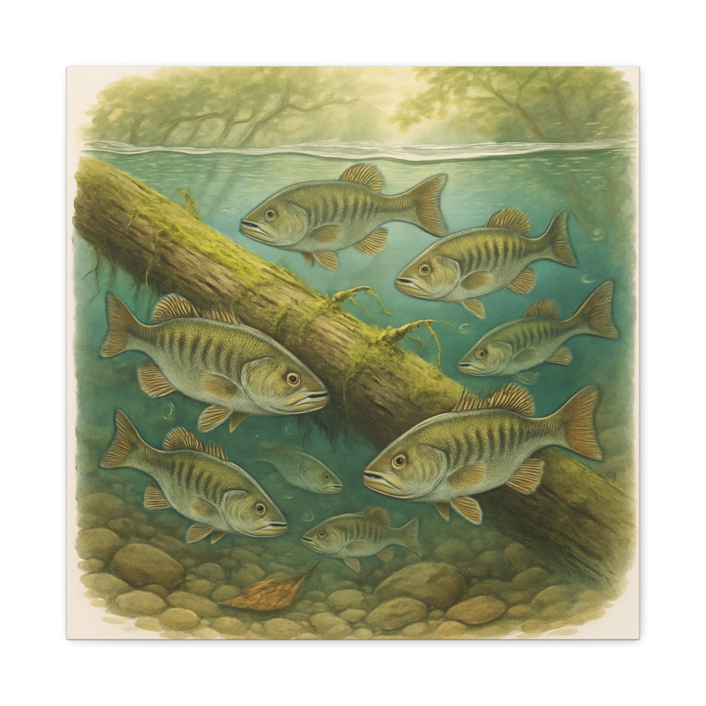 Creek Style™   Underwater Bass Canvas Art Print