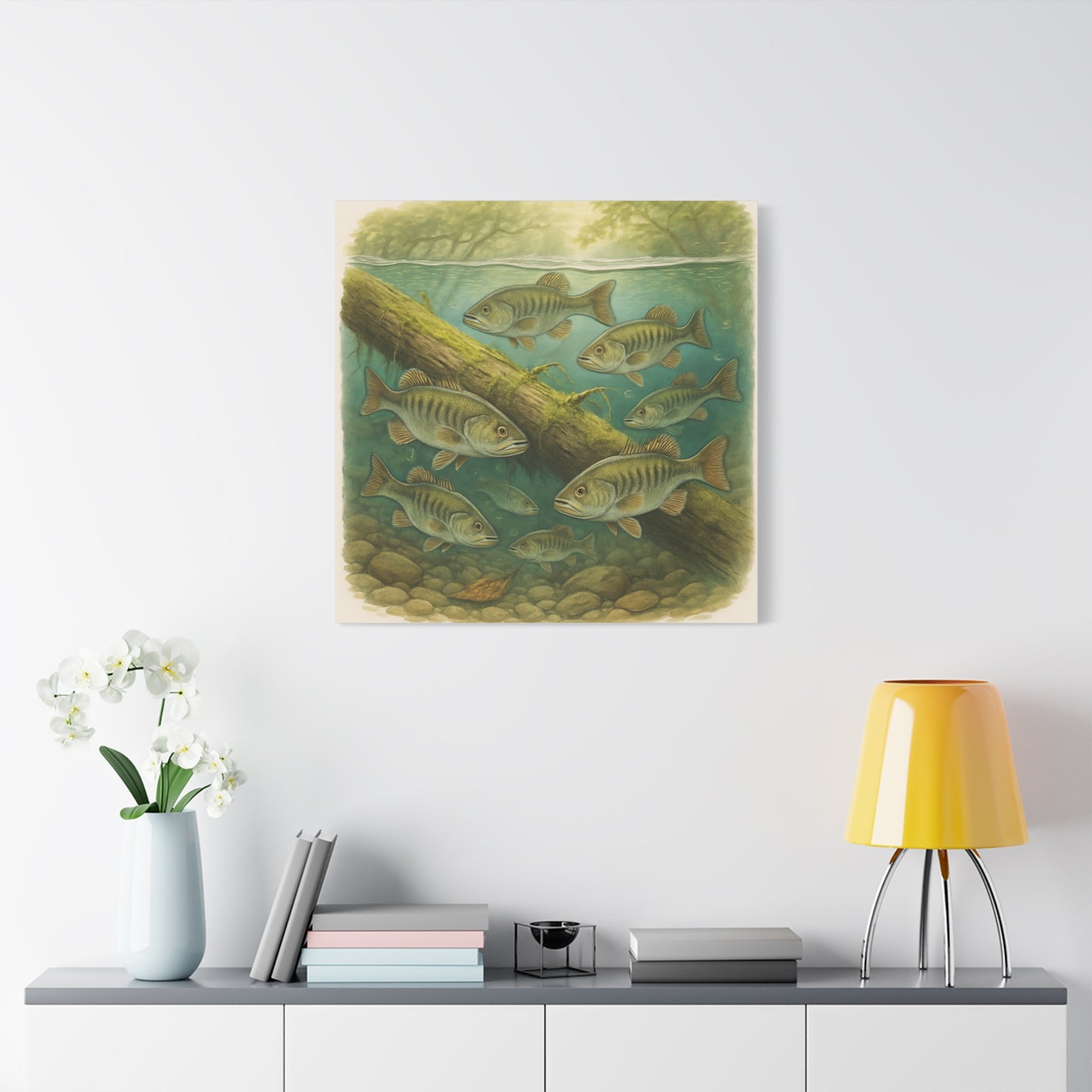 Creek Style™   Underwater Bass Canvas Art Print