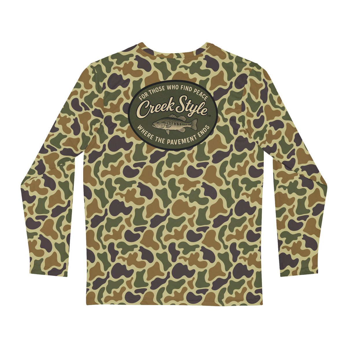 Creek Style™  "Creek Bass Logo"  Men's Camouflage Long Sleeve Shirt