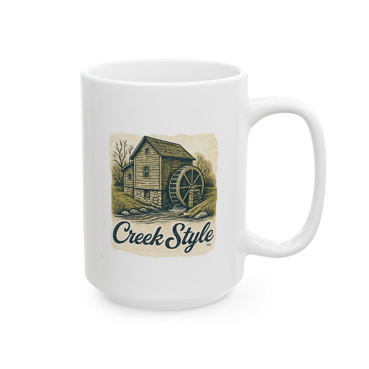 Creek Style™  "Vintage Series, Grist Mill"    15oz  Coffee Mug