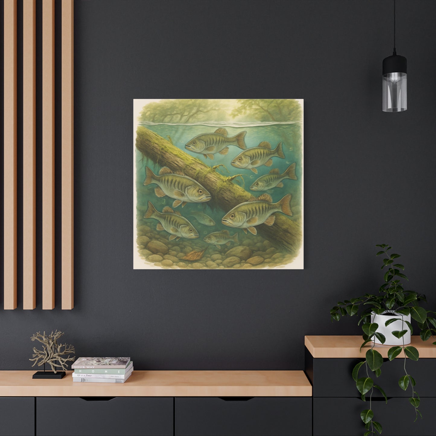 Creek Style™   Underwater Bass Canvas Art Print