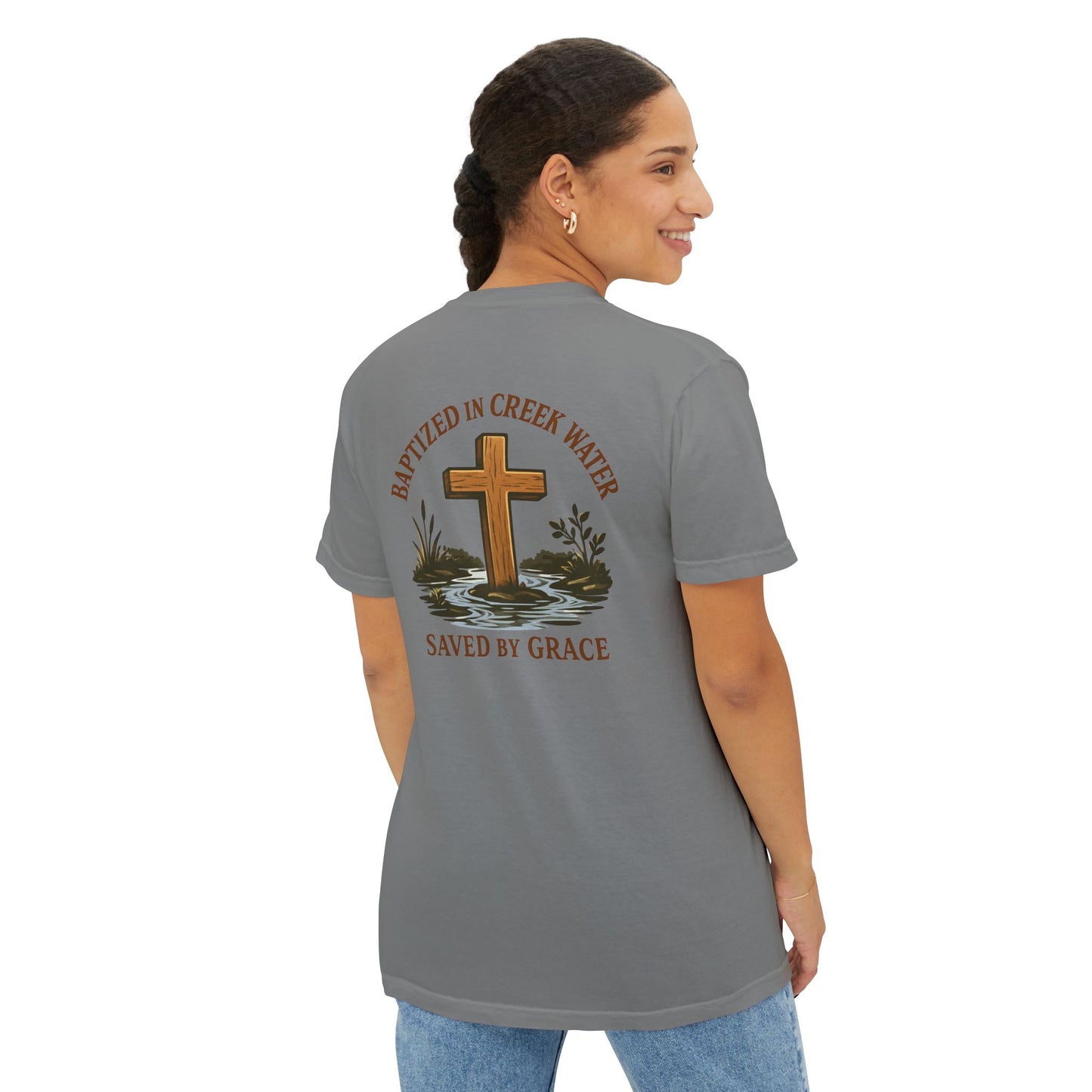 Creek Style™ "Baptized in Creek Water" Pocket T-Shirt