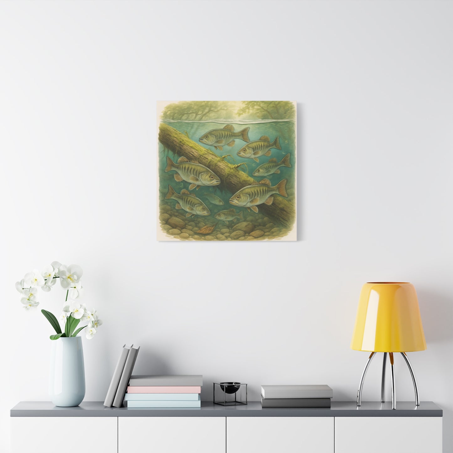 Creek Style™   Underwater Bass Canvas Art Print
