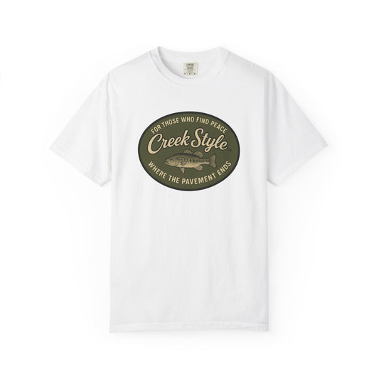 Creek Style™  "Creek Bass Logo" Unisex Garment-Dyed  Soft Vintage Tee