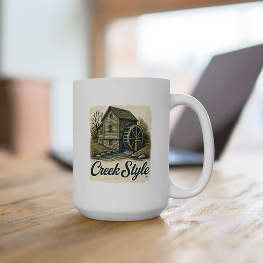 Creek Style™  "Vintage Series, Grist Mill"    15oz  Coffee Mug