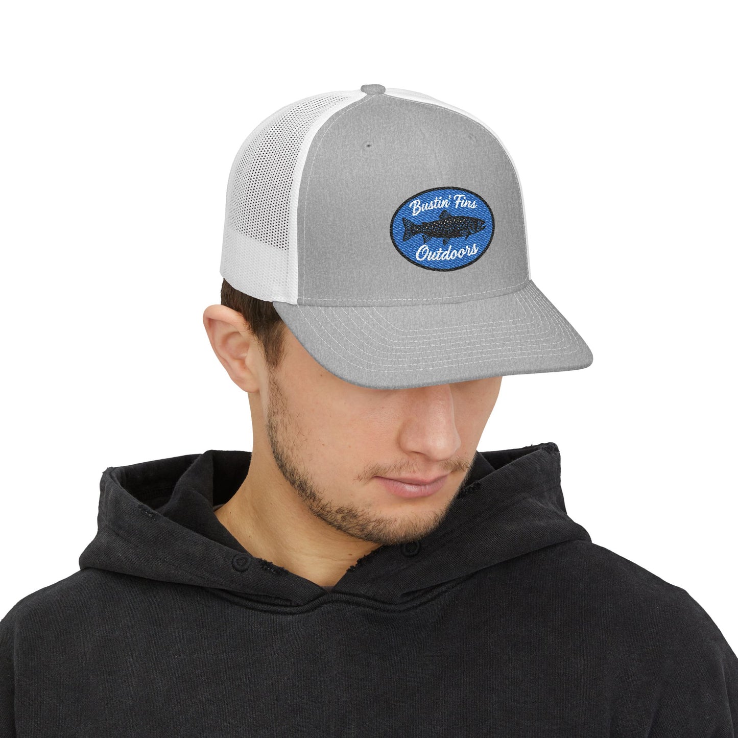 Creek Style™  “Bustin' Fins” Outdoors Snapback Trucker Cap