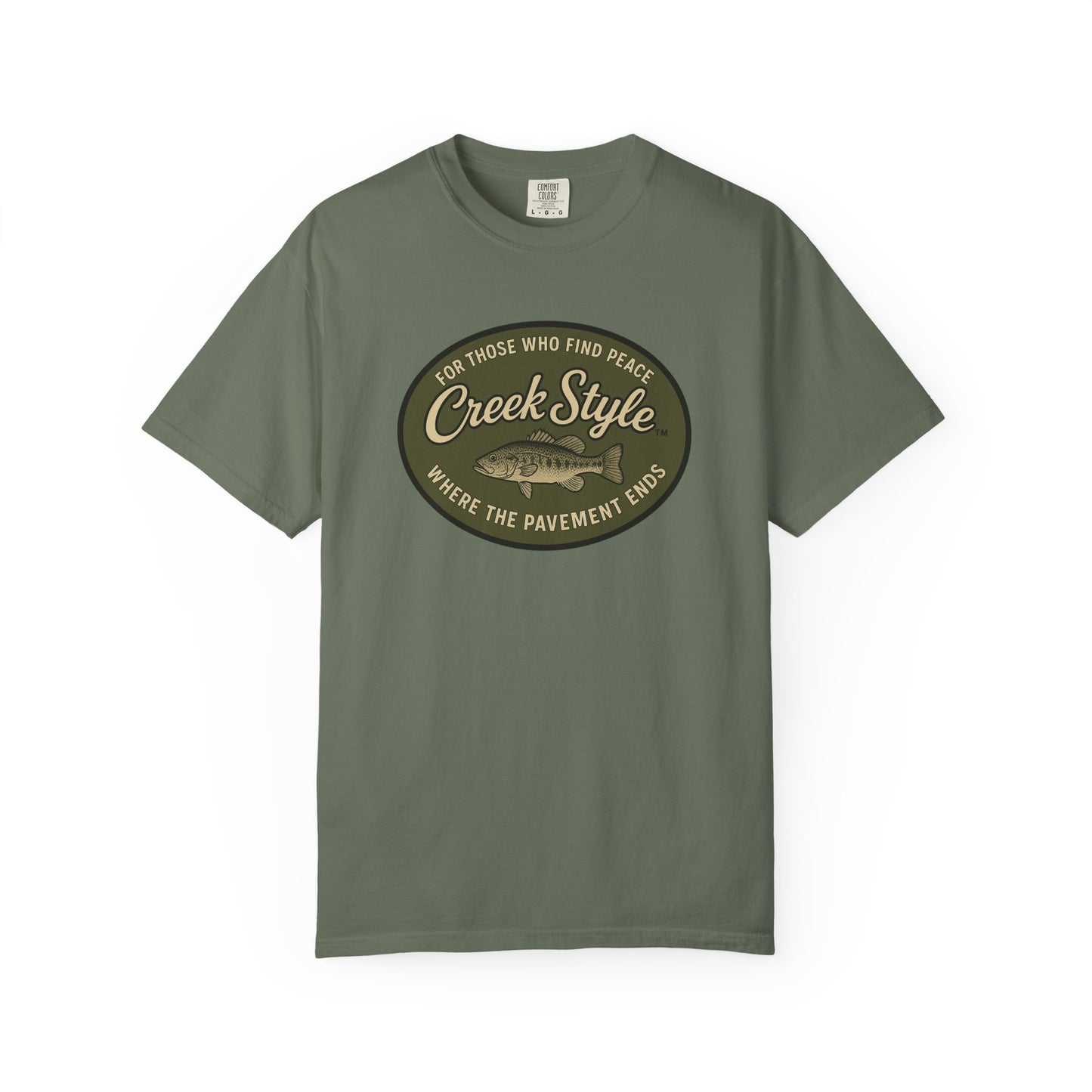 Creek Style™  "Creek Bass Logo" Unisex Garment-Dyed  Soft Vintage Tee