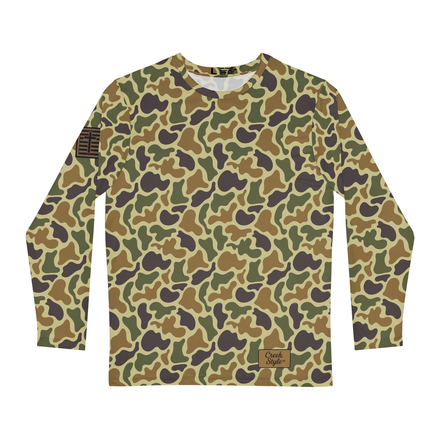 Creek Style™  "Creek Bass Logo"  Men's Camouflage Long Sleeve Shirt