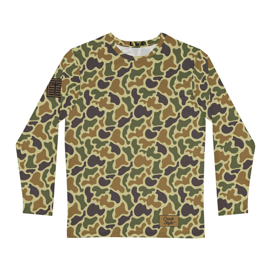 Creek Style™  "Creek Bass Logo"  Men's Camouflage Long Sleeve Shirt