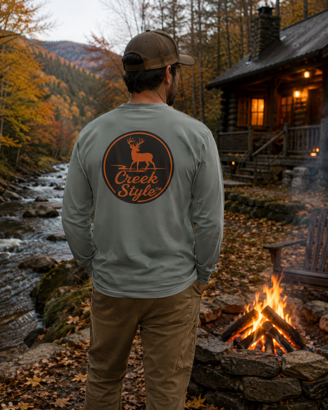 Creek Style™  "Creek Buck" Long Sleeve T-Shirt