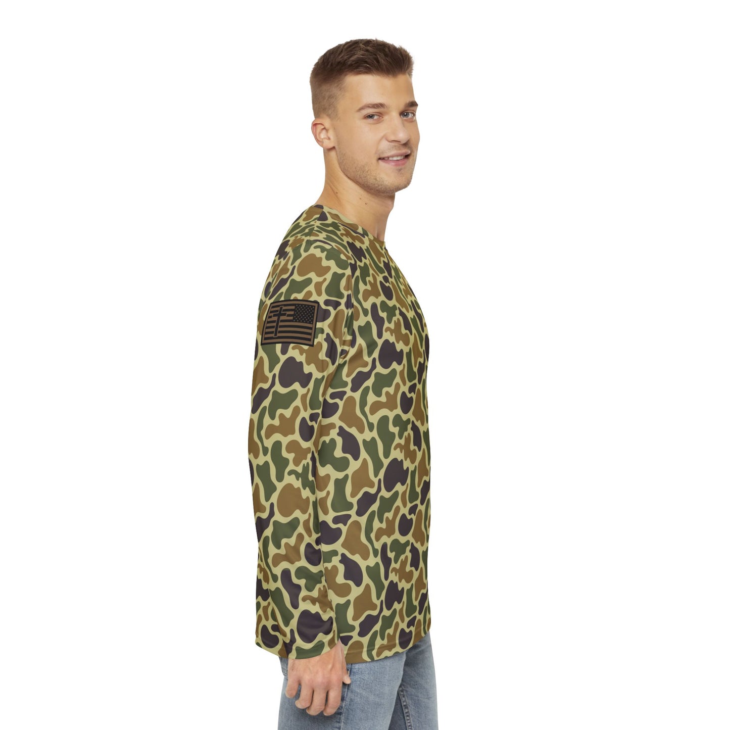 Creek Style™  "Creek Bass Logo"  Men's Camouflage Long Sleeve Shirt