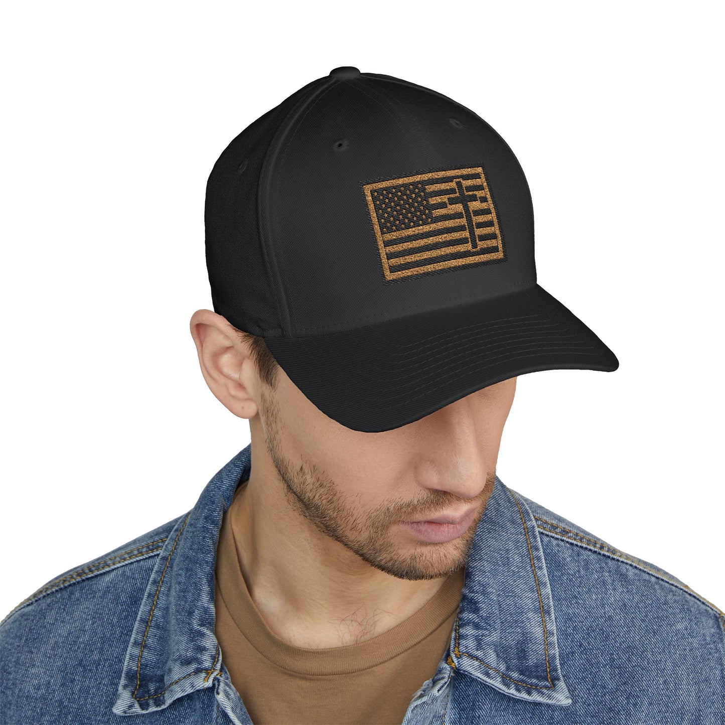 Creek Style™ "Christian American"  Embroidered Closed-Back Cap