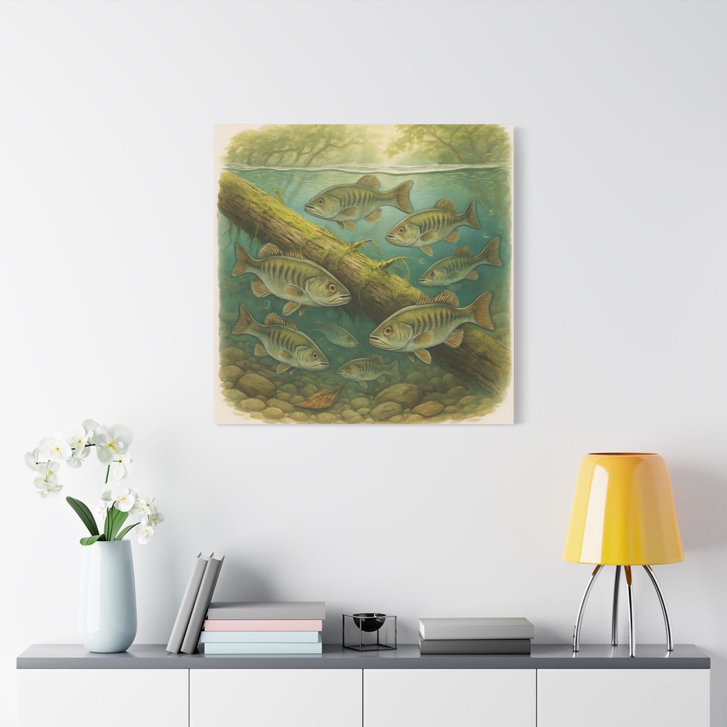 Creek Style™   Underwater Bass Canvas Art Print