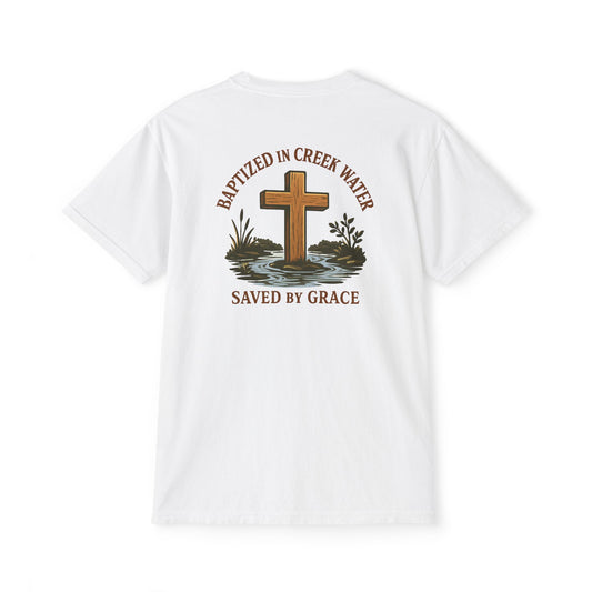 Creek Style™ "Baptized in Creek Water" Pocket T-Shirt