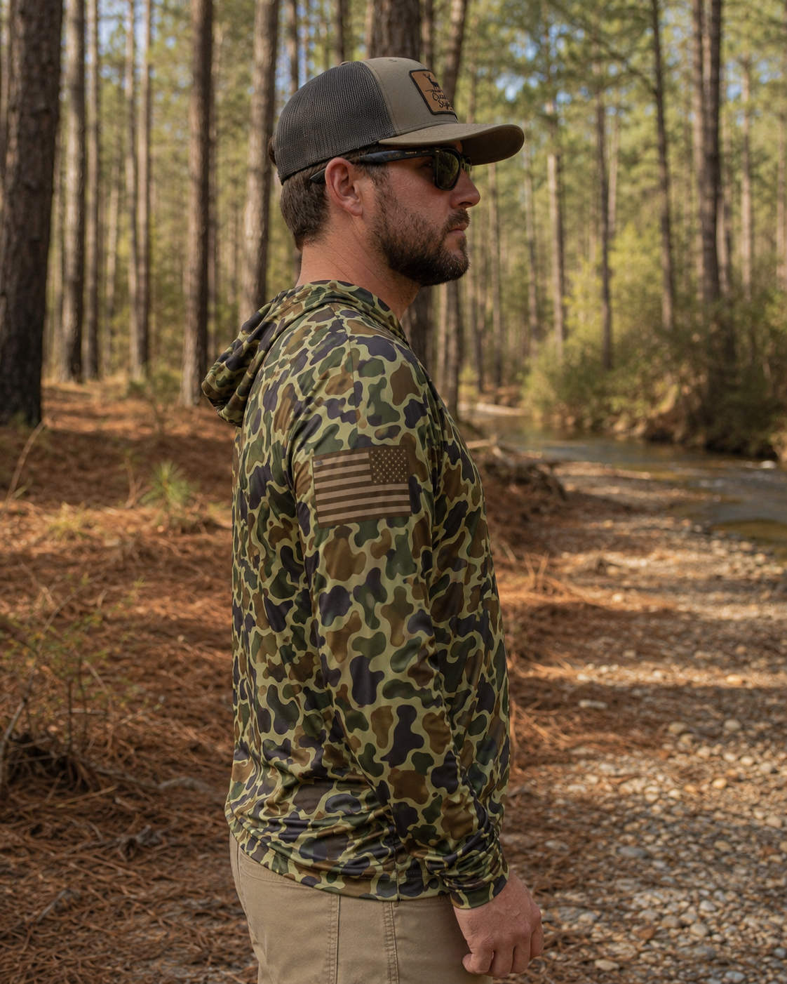 Creek Style™  "Creek Buck" Men's Camo Sports Hoodie