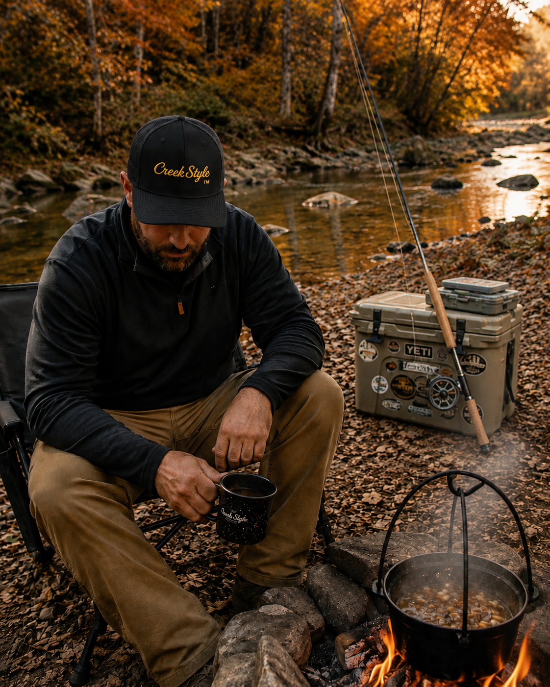 Creek Style™  Embroidered Snapback Trucker Cap