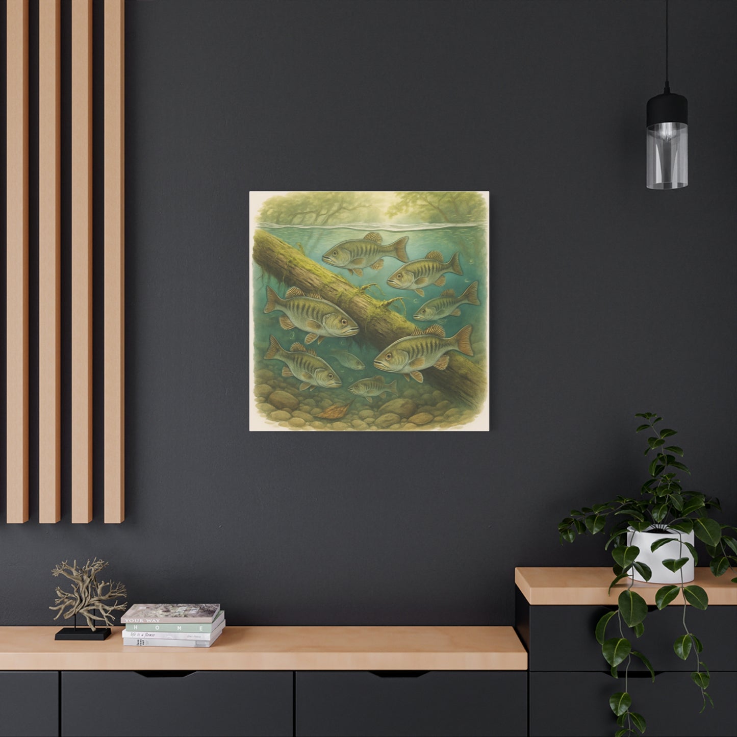 Creek Style™   Underwater Bass Canvas Art Print