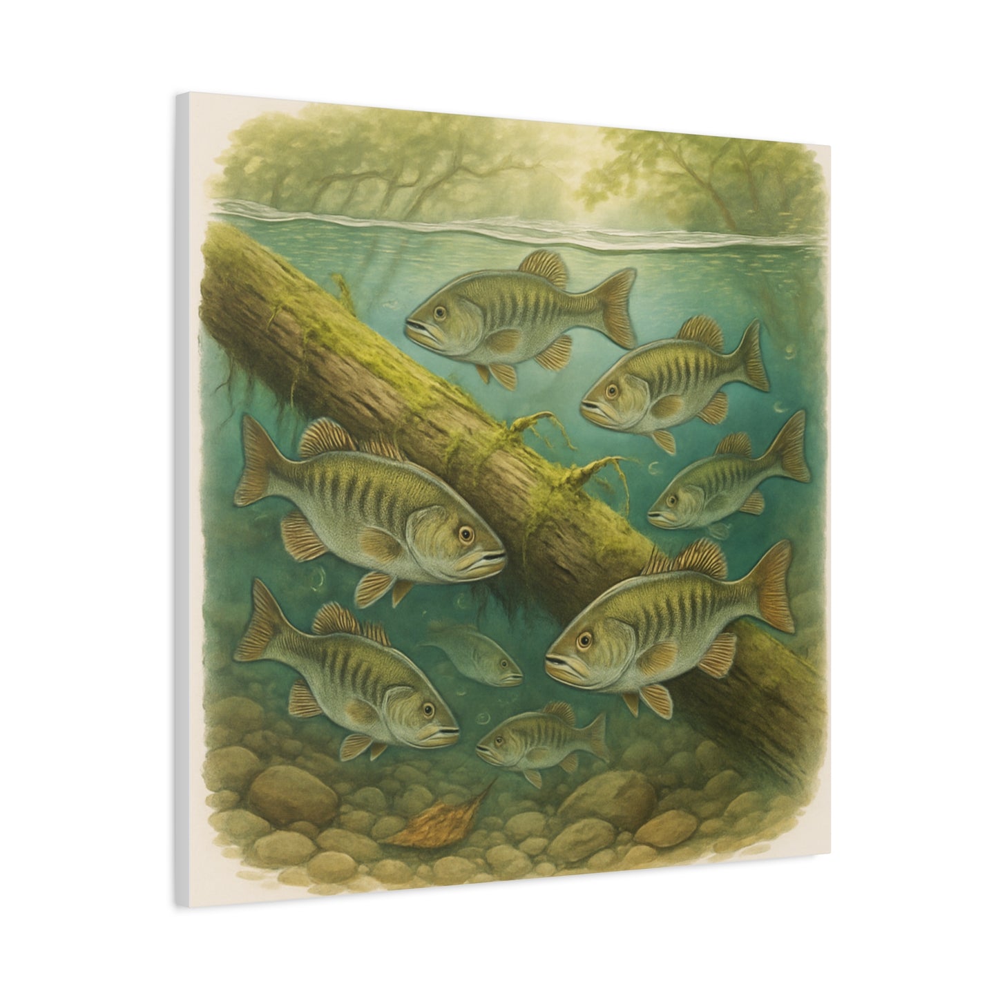 Creek Style™   Underwater Bass Canvas Art Print