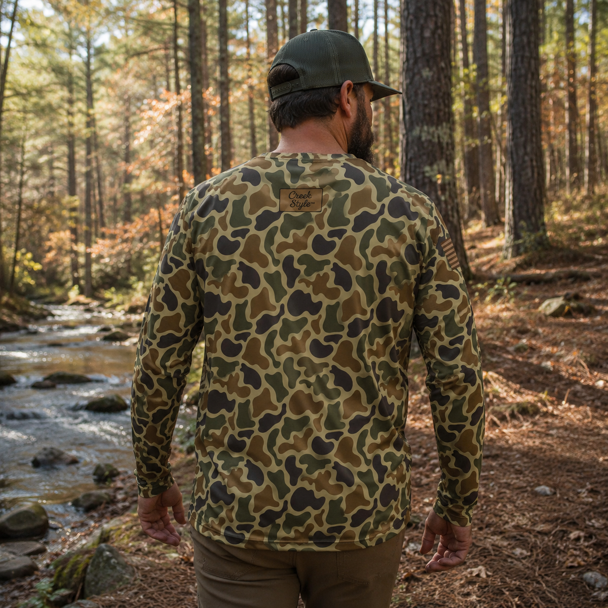 Creek Style™ Men's Camouflage Long Sleeve Shirt