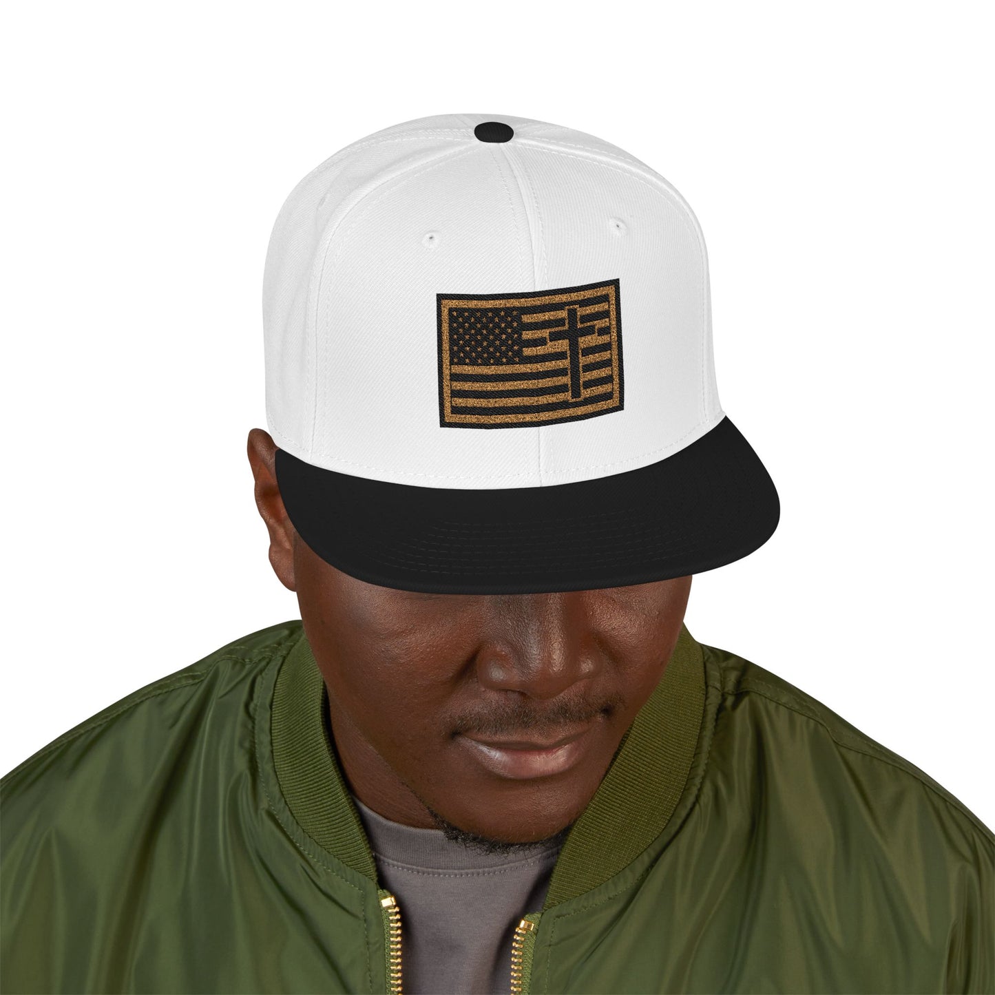 Creek Style™  Stylish "Christian American" Embroidered Snapback Hat,