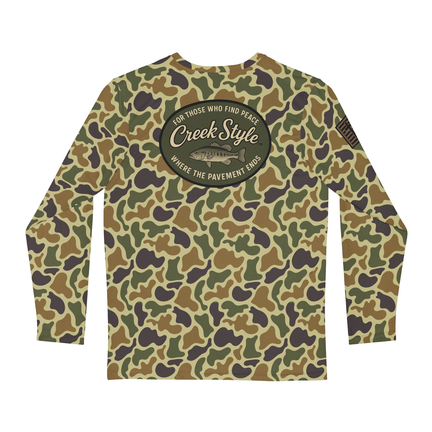 Creek Style™  "Creek Bass Logo"  Men's Camouflage Long Sleeve Shirt