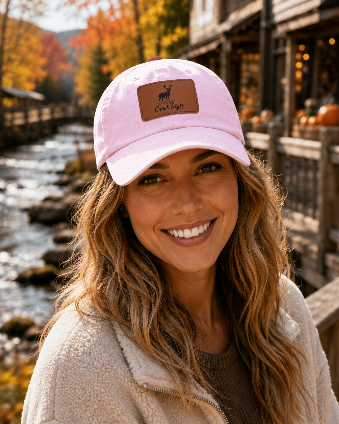Creek Style™  "Creek Buck" Hat with leather patch.