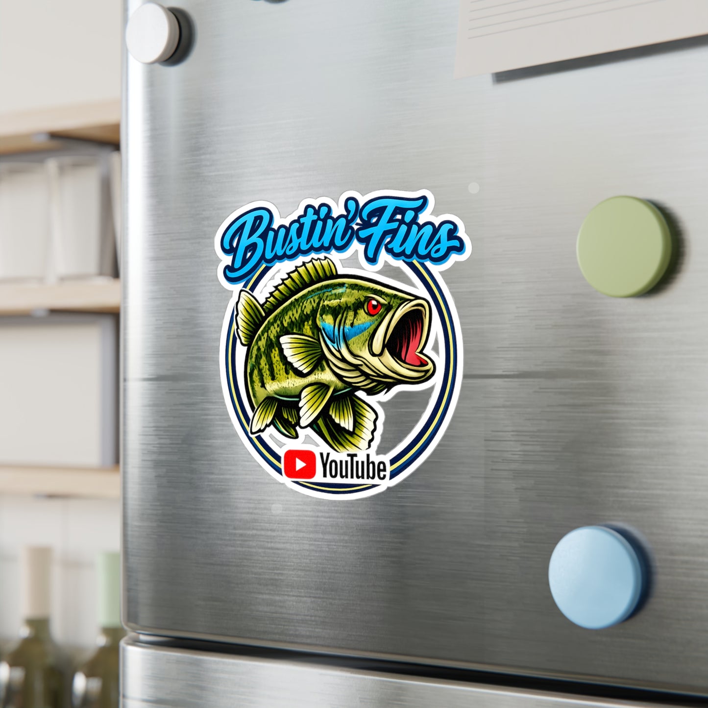 Creek Style™  Bustin' Fins YouTube Vinyl Sticker – Kiss-Cut Waterproof Decal (YouTube Logo)