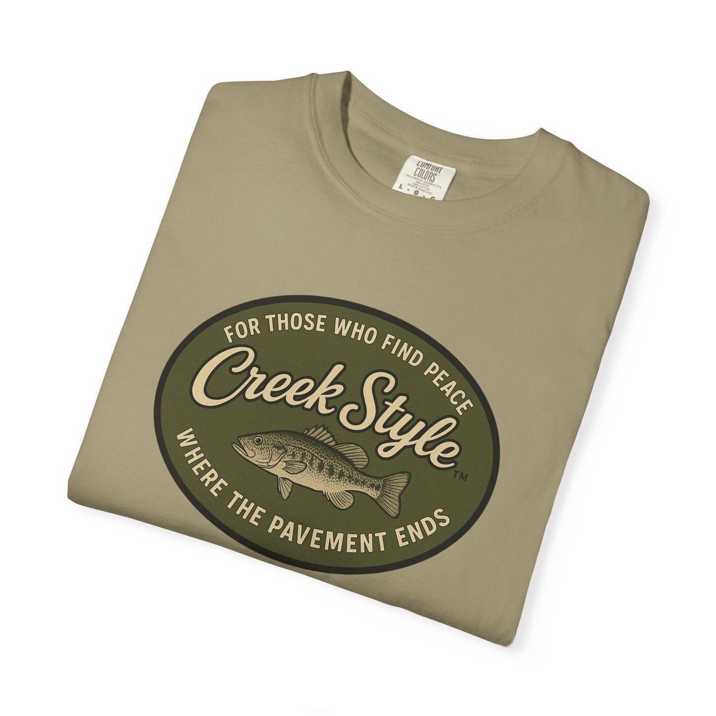 Creek Style™  "Creek Bass Logo" Unisex Garment-Dyed  Soft Vintage Tee