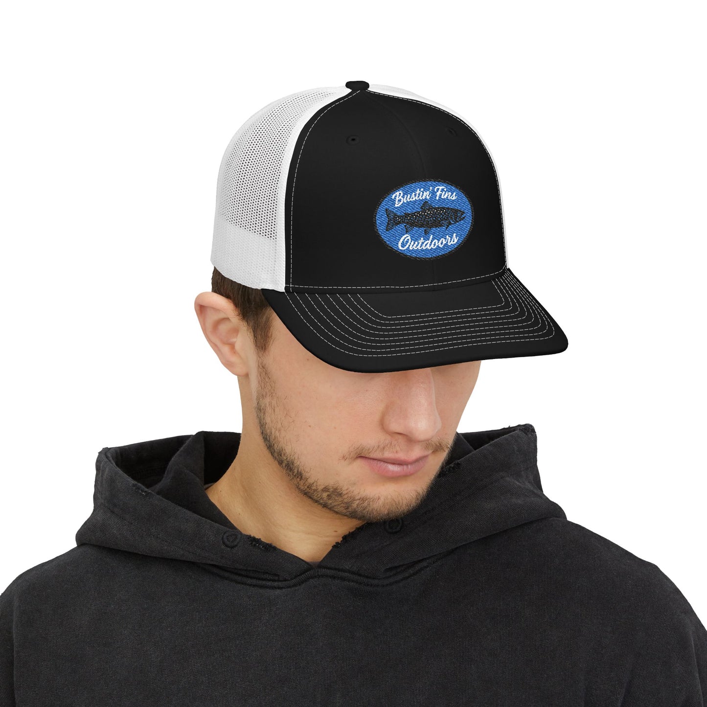 Creek Style™  “Bustin' Fins” Outdoors Snapback Trucker Cap