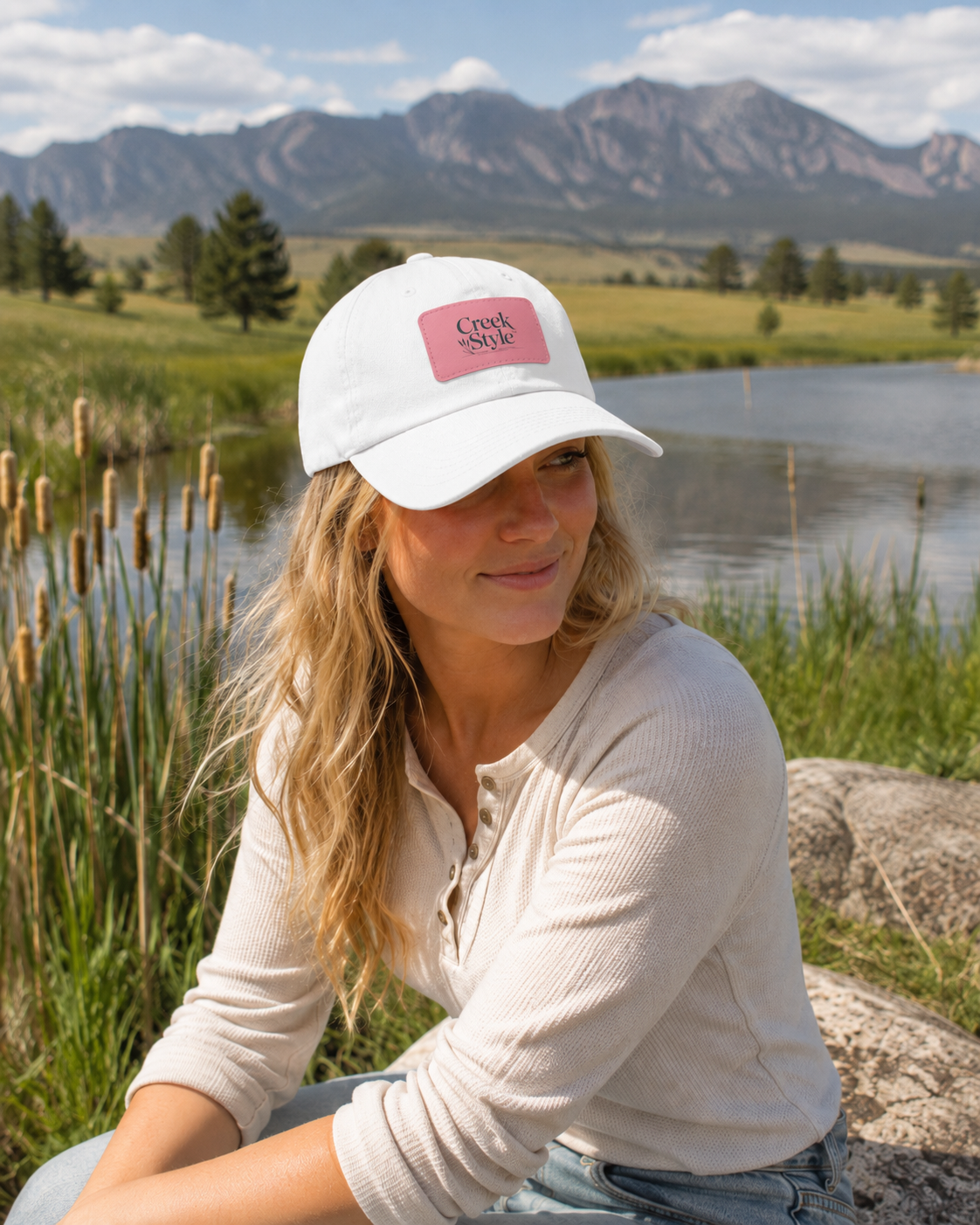 Creek Style™ "Cattail" Hat with Leather Patch