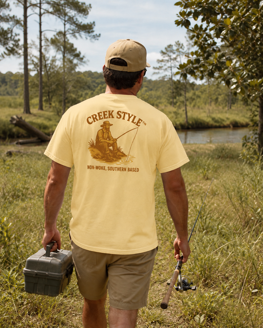 Creek Style™ "Non-Woke, Southern Based" soft pocket t-shirt