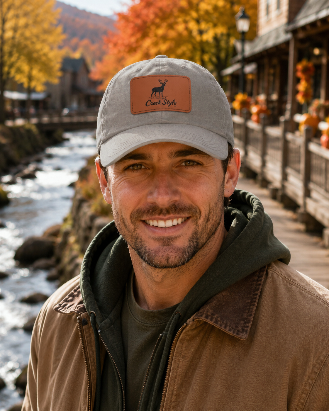 Creek Style™  "Creek Buck" Hat with leather patch.