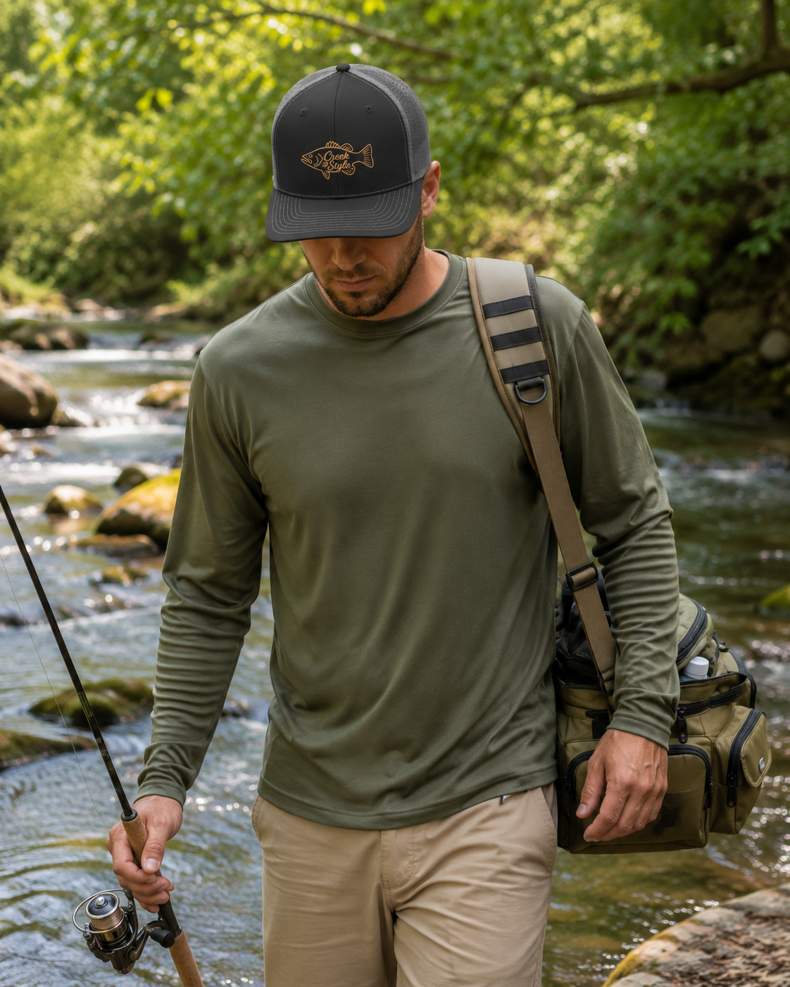 Creek Style™  "Black Bass" Embroidered Richardson.
