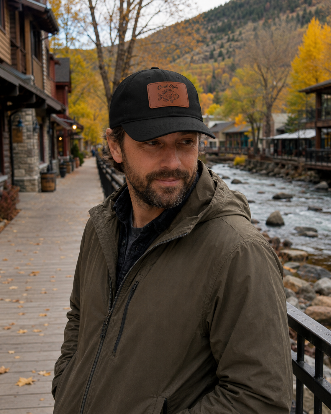 Creek Style™  "Bluegill" Leather Patch Dad Hat