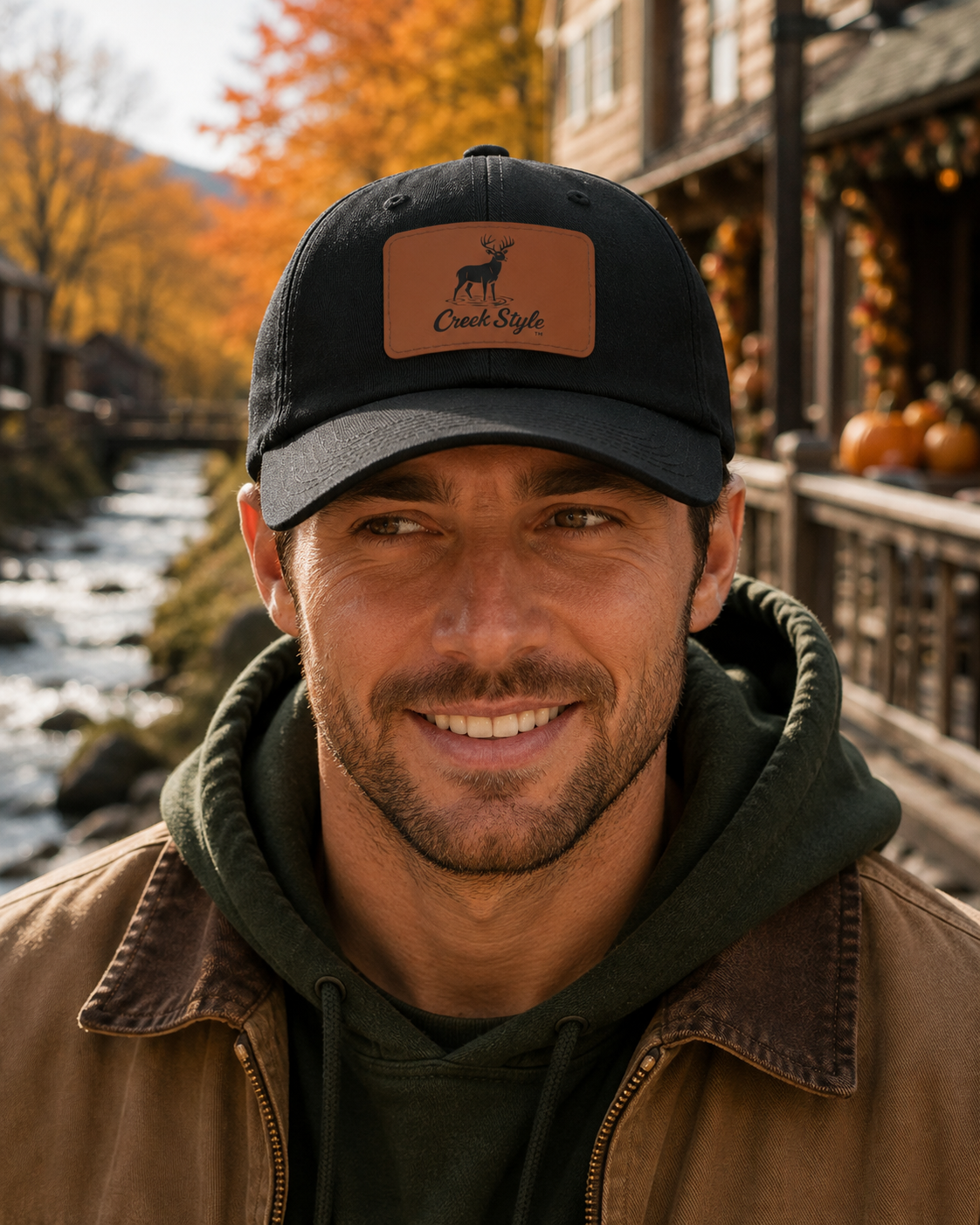 Creek Style™  "Creek Buck" Hat with leather patch.