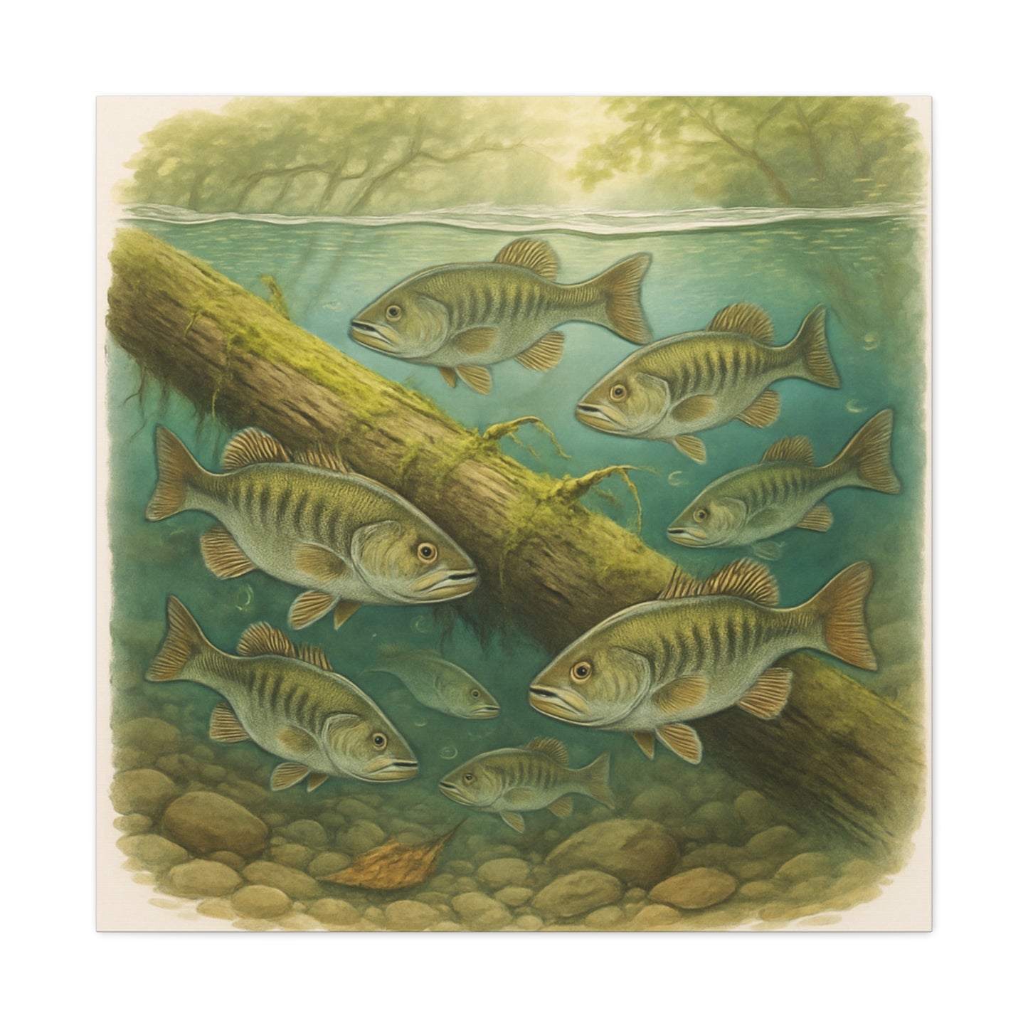 Creek Style™   Underwater Bass Canvas Art Print