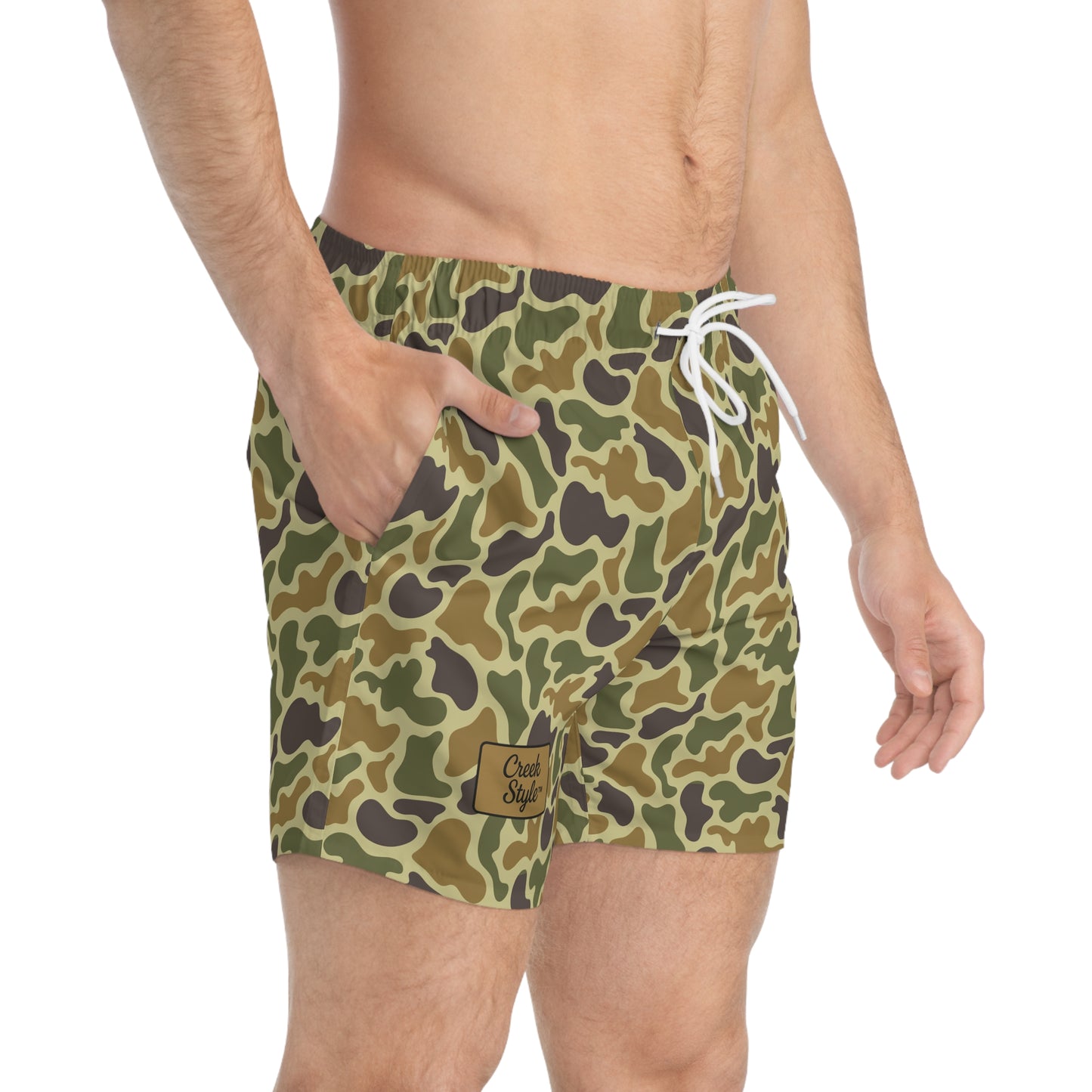 Creek Style™  Mens  Camo Swim Trunks