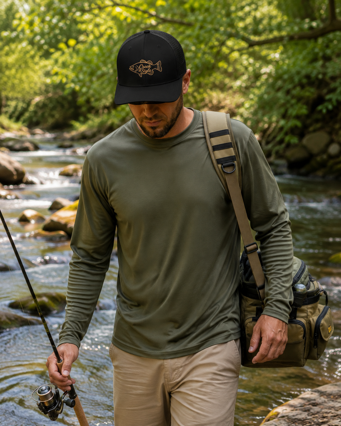 Creek Style™  "Black Bass" Embroidered Richardson.