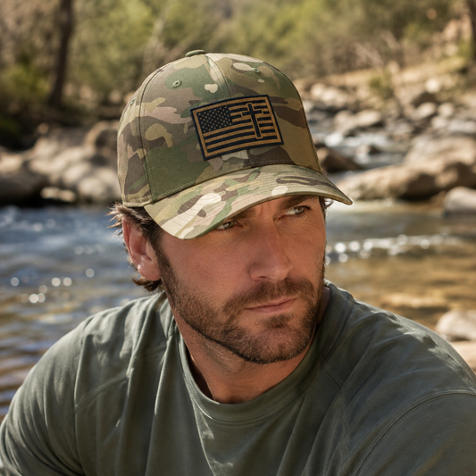 Creek Style™ "Christian American"  Embroidered Closed-Back Cap