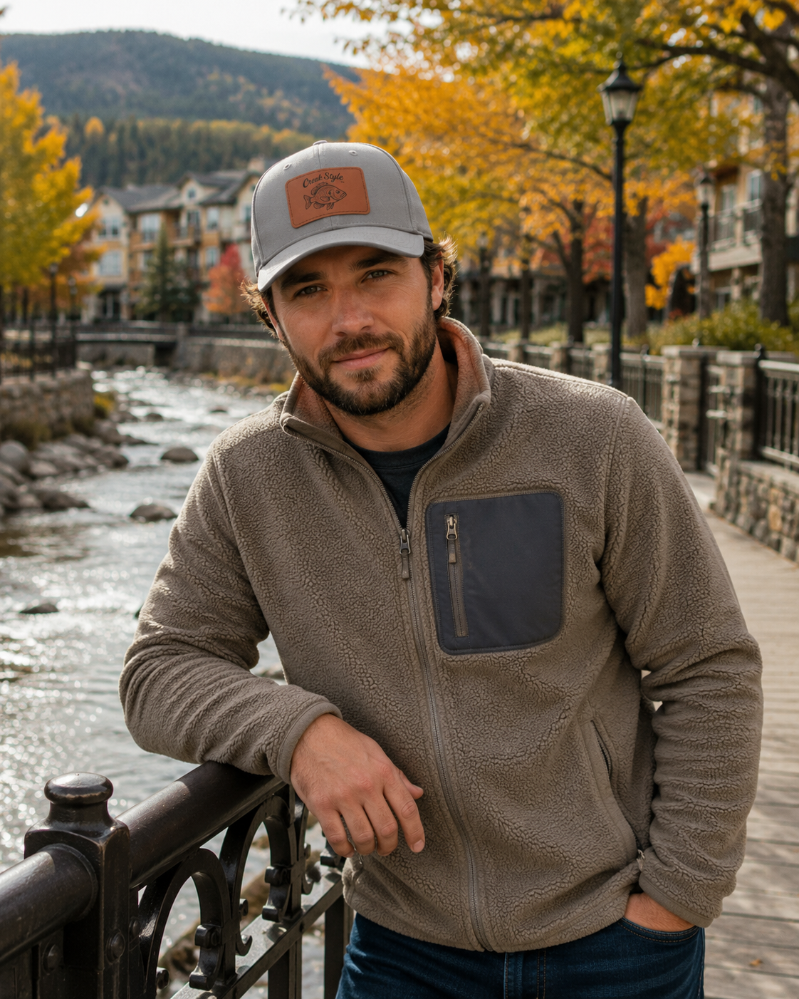 Creek Style™  "Bluegill" Leather Patch Dad Hat