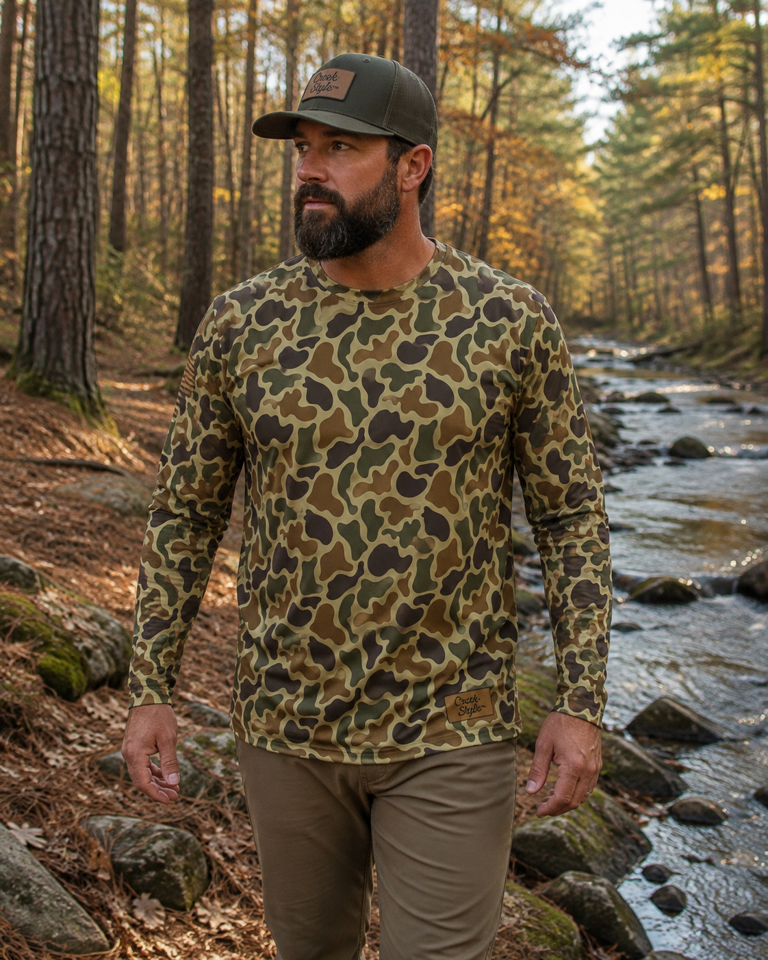 Creek Style™ Men's Camouflage Long Sleeve Shirt