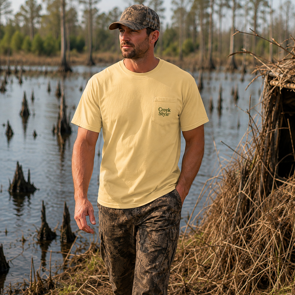 Creek Style™ "Duck Blind" pocket t-shirt