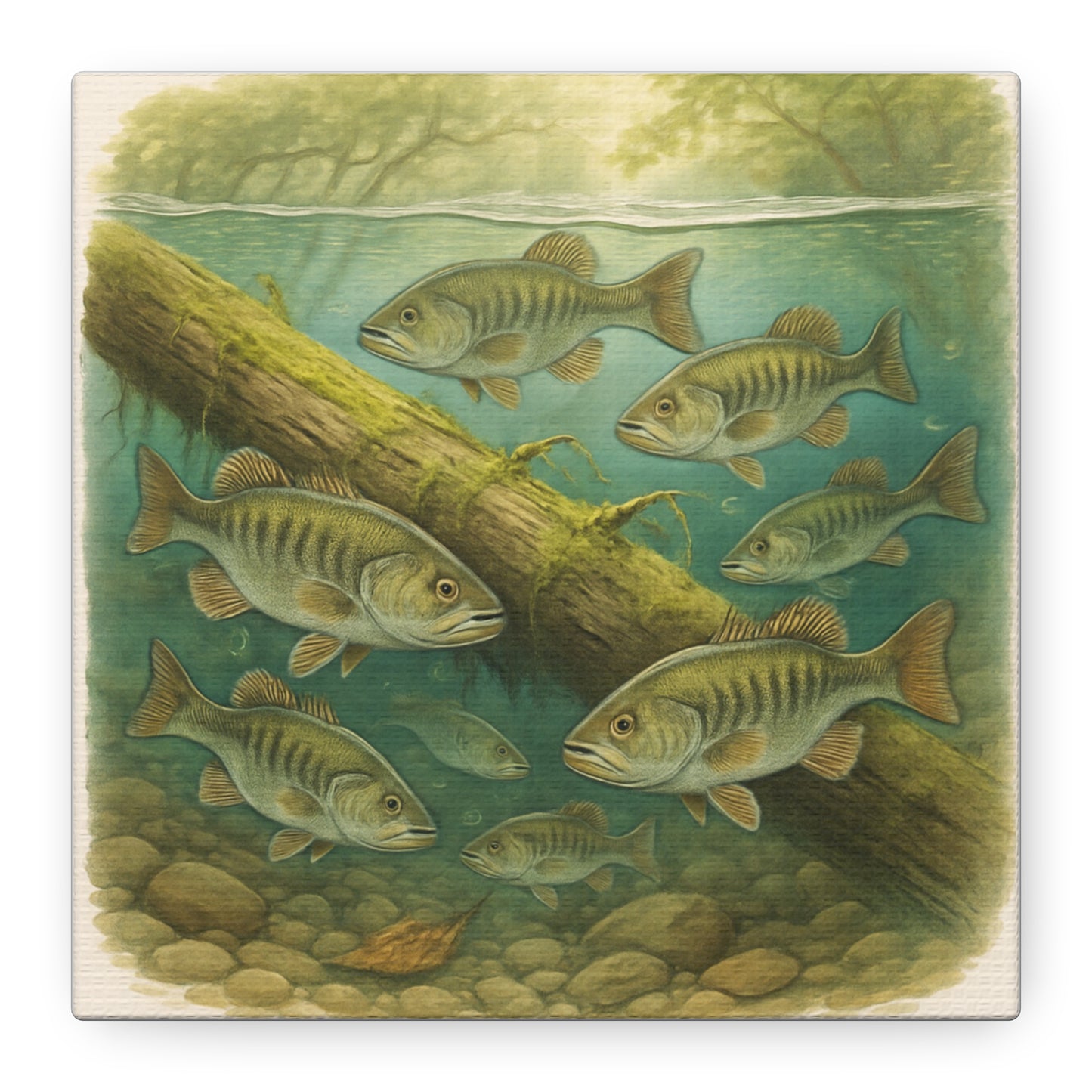 Creek Style™   Underwater Bass Canvas Art Print
